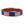 American Flag Needlepoint Dog Collar with navy blue background showing a  repeating pattern of evenly spaced American flags. The dog collar has durable stainless steel and full grain leather backing and strap.