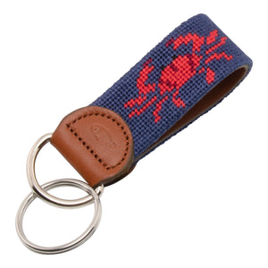 HuckVenture Leather Handstitched Needlepoint Trout Key Fob Key Chain by Huck - Fly Fishing Gift / Fishing Keychain Fey Fob / Rainbow Trout Key Fob