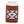 Front face of Gaucho needlepoint can cooler showing hand-stitched needlepoint red white and blue gaucho pattern. Soft leather body with interior neoprene lining. Great fit for a standard 12 ounce can.